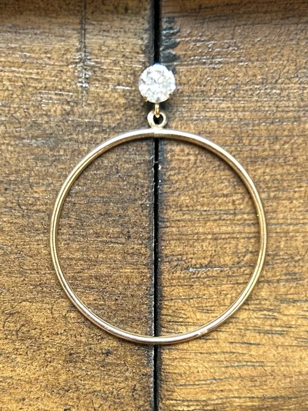 Gold and Crystal Hoop Drop Earrings